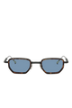 All the Time in the World Black/Palladium & Medium Tortoise Inlay, Solid Indigo Blue (LG-ALLTIME-01-SUN-IBL)