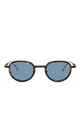 Panache Black/Palladium & Medium Tortoise Inlay, Solid Indigo Blue